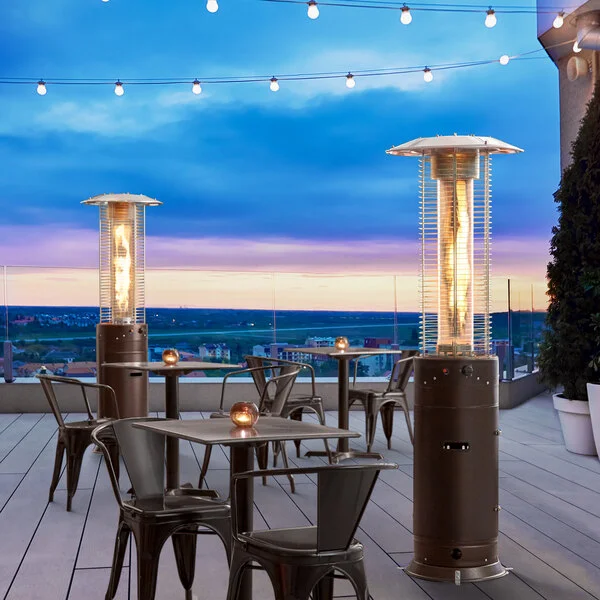 Backyard Pro Courtyard Series RNDFHBZ Bronze Round Portable Propane Outdoor Patio Heater with Glass Tube - 46,000 BTU Backyard Pro Courtyard Series RNDFHBZ Bronze Round Portable Propane Outdoor Patio Heater with Glass Tube - 46,000 BTU