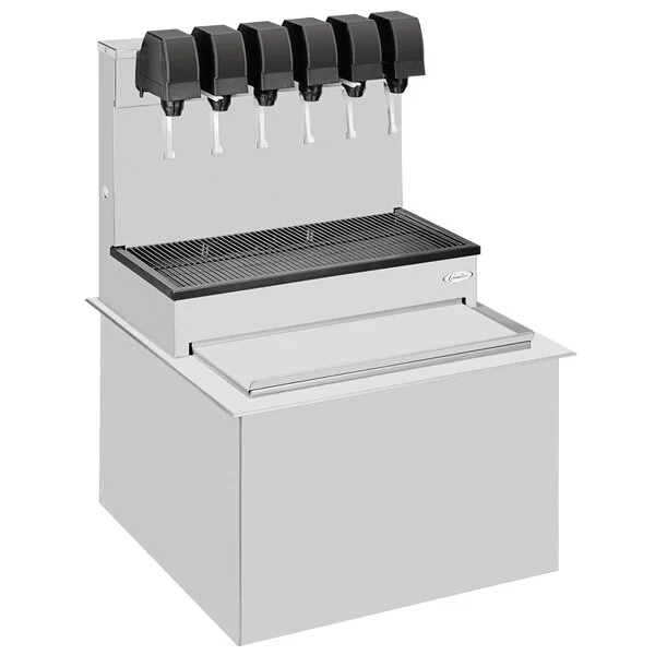 Cornelius 631100057 CB2323 High Performance Stainless Steel Drop-In Soda Dispenser with 8 UFB-1 Sanitary Lever Valves and 100 lb. Ice Bin, 120V Cornelius 631100057 CB2323 High Performance Stainless Steel Drop-In Soda Dispenser with 8 UFB-1 Sanitary Lever Valves and 100 lb. Ice Bin, 120V