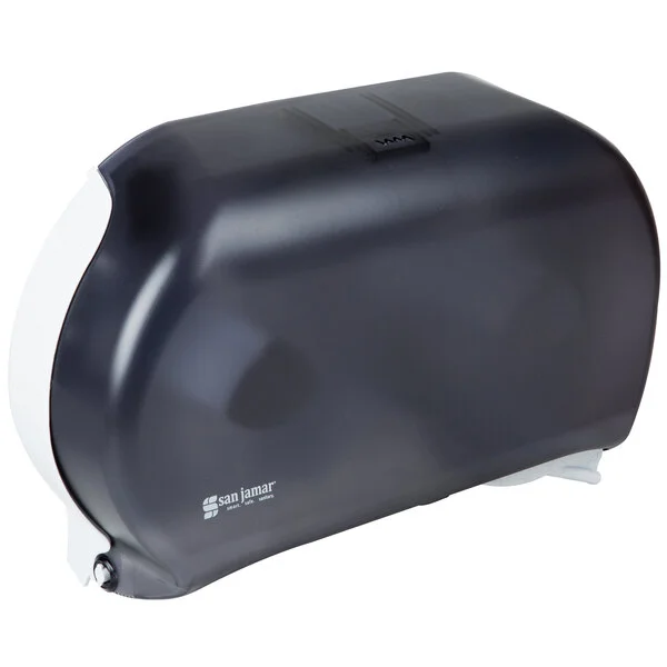 San Jamar R4000TBK Twin Classic Double Roll Jumbo Toilet Tissue Dispenser - Black Pearl San Jamar R4000TBK Twin Classic Double Roll Jumbo Toilet Tissue Dispenser - Black Pearl