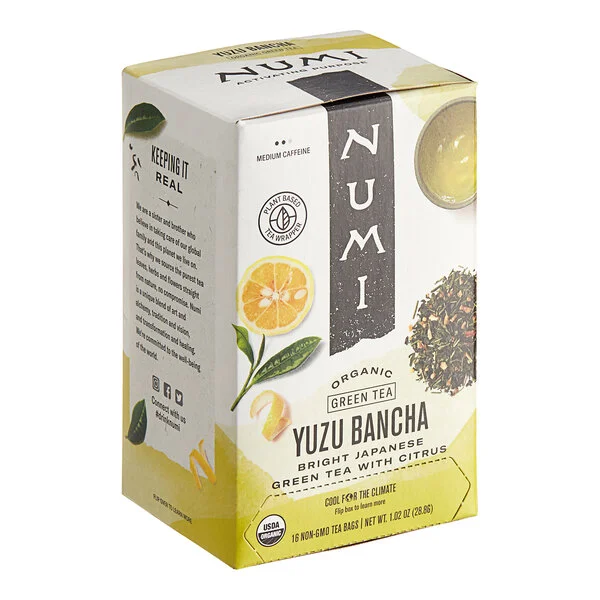 Numi Organic Yuzu Bancha Tea Bags - 16/Box Numi Organic Yuzu Bancha Tea Bags - 16/Box