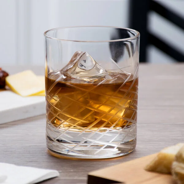 Reserve by Libbey 9034/69477 Renewal 9 oz. Crosshatch Rocks / Old Fashioned Glass - 24/Case