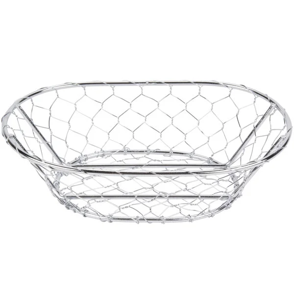 American Metalcraft WIR3 Oval Chrome Chicken Wire Basket - 9 1/2 American Metalcraft WIR3 Oval Chrome Chicken Wire Basket - 9 1/2