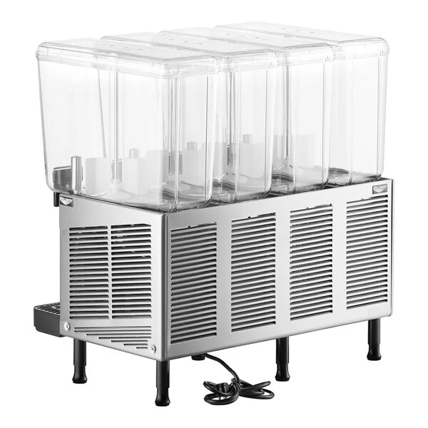 Vollrath VBBE4-37-S Quadruple 5.28 Gallon Bowl Refrigerated Beverage Dispenser with Stirring Paddle Circulation - 115V Vollrath VBBE4-37-S Quadruple 5.28 Gallon Bowl Refrigerated Beverage Dispenser with Stirring Paddle Circulation - 115V