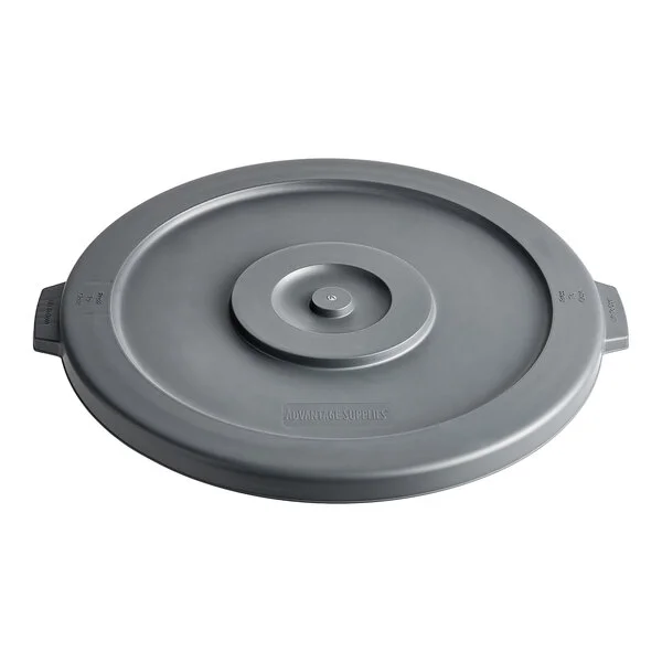 Advantage Supplies 44 Gallon Gray Round Commercial Trash Can Lid