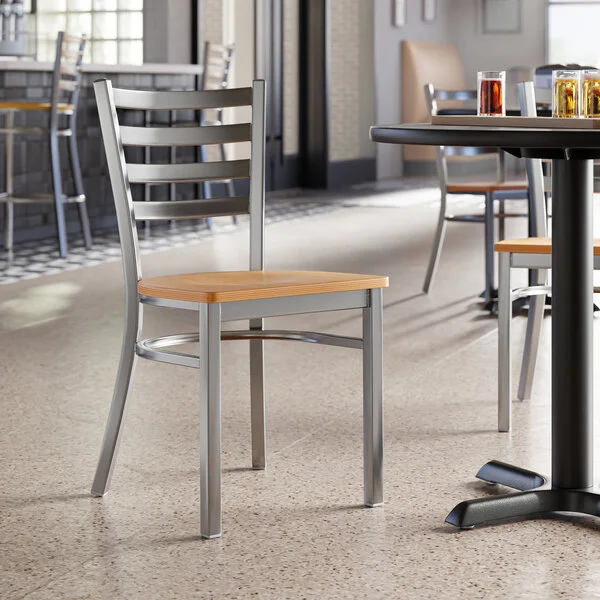Lancaster Table & Seating Clear Coat Finish Ladder Back Chair with Natural Wood Seat - Detached Seat Lancaster Table & Seating Clear Coat Finish Ladder Back Chair with Natural Wood Seat - Detached Seat