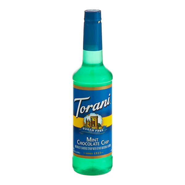 Torani Sugar-Free Mint Chocolate Chip Flavoring Syrup 750 mL Plastic Bottle Torani Sugar-Free Mint Chocolate Chip Flavoring Syrup 750 mL Plastic Bottle