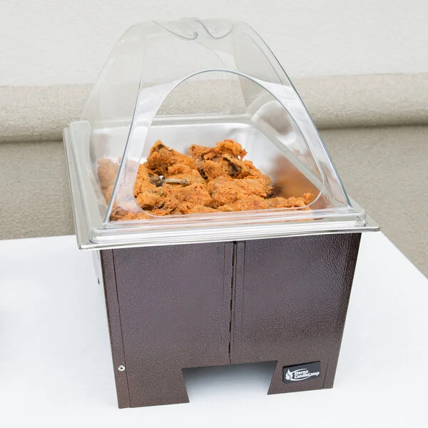 Sterno Full Size Copper Vein Fold Away Chafer with Clear Dome Cover and Full Size Pan Sterno Full Size Copper Vein Fold Away Chafer with Clear Dome Cover and Full Size Pan