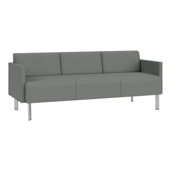 Lesro Luxe Lounge Series Open House Asteroid Fabric 3-Seat Sofa with Upholstered Arms and Steel Legs Lesro Luxe Lounge Series Open House Asteroid Fabric 3-Seat Sofa with Upholstered Arms and Steel Legs