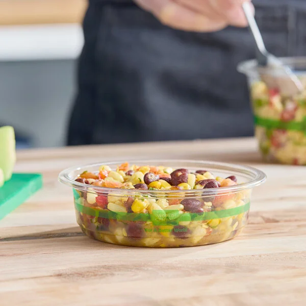 World Centric 8 oz. Compostable Clear PLA Plastic Deli Container - 1,000/Case