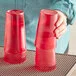 Choice 9 oz. Red Plastic Pebbled Tumbler - 12/Pack Choice 9 oz. Red Plastic Pebbled Tumbler - 12/Pack