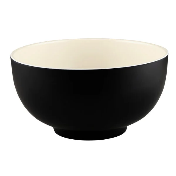 Elite Global Solutions JW642T Karma 2 Qt. Ebony and Sand Round Two-Tone Melamine Bowl - 6/Case Elite Global Solutions JW642T Karma 2 Qt. Ebony and Sand Round Two-Tone Melamine Bowl - 6/Case