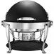 Bon Chef 19000CH-NERO Elite Round 8 Qt. Dripless Nero Finish with Chrome Accents Roll Top Chafer with Roman Legs Bon Chef 19000CH-NERO Elite Round 8 Qt. Dripless Nero Finish with Chrome Accents Roll Top Chafer with Roman Legs