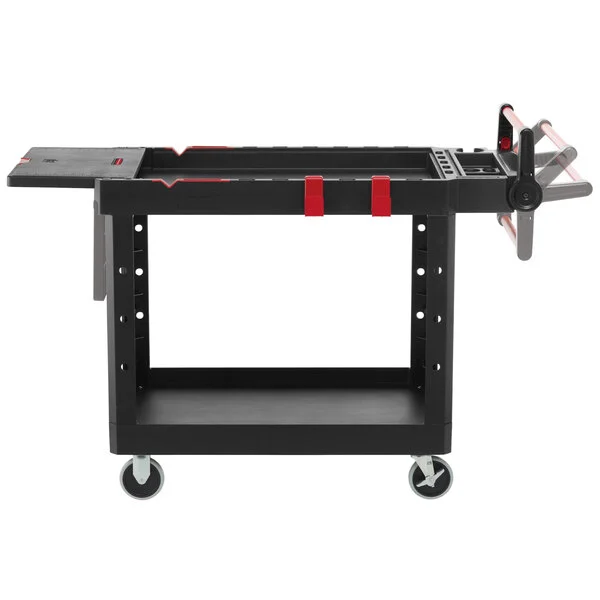 Rubbermaid® 1997208 Black Adaptable Heavy-Duty Medium Two Shelf Utility Cart - 51 1/2 Rubbermaid® 1997208 Black Adaptable Heavy-Duty Medium Two Shelf Utility Cart - 51 1/2