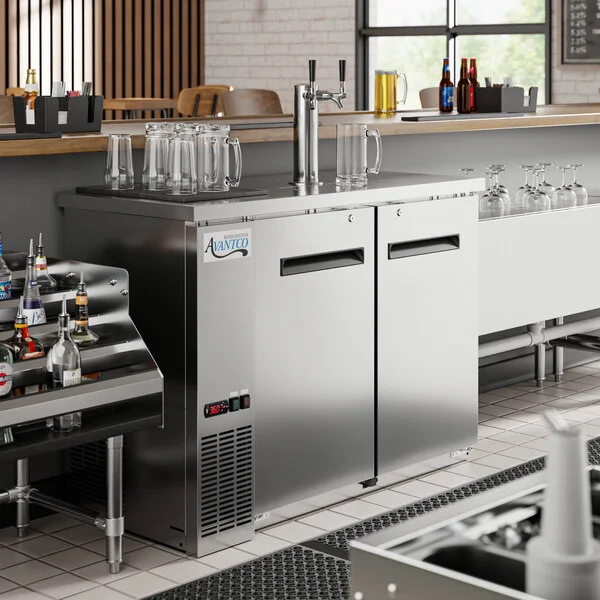 Avantco UDD-48-HC-S Double Tap Kegerator Beer Dispenser -Stainless Steel, (2) 1/2 Keg Capacity