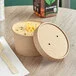 Choice 12 oz. Kraft Poly-Coated Paper Food Cup with Vented Paper Lid - 25/Pack Choice 12 oz. Kraft Poly-Coated Paper Food Cup with Vented Paper Lid - 25/Pack