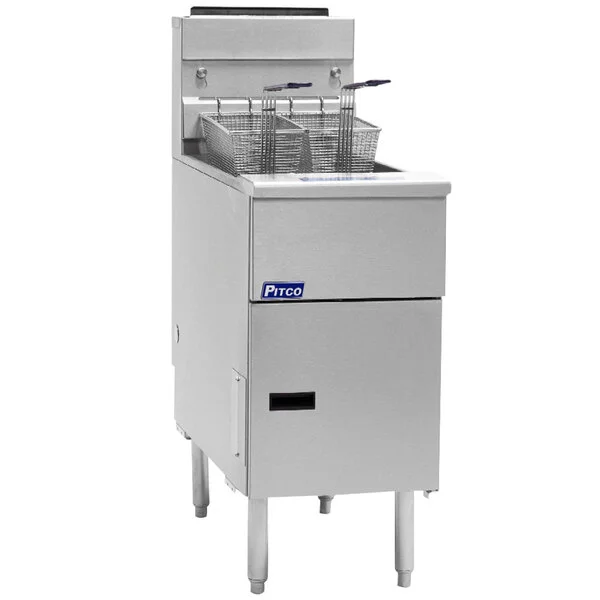 Pitco® SG14-S Liquid Propane 40-50 lb. Stainless Steel Floor Fryer - 110,000 BTU