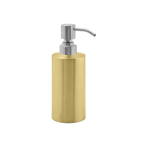 room360 Tokyo 12 oz. Matte Brass Stainless Steel Soap Dispenser with Brushed Stainless Top - 6/Case