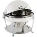 Bon Chef 19000CH Elite Round 8 Qt. Dripless Round Stainless Steel with Chrome Accents Roll Top Chafer with Roman Legs Bon Chef 19000CH Elite Round 8 Qt. Dripless Round Stainless Steel with Chrome Accents Roll Top Chafer with Roman Legs