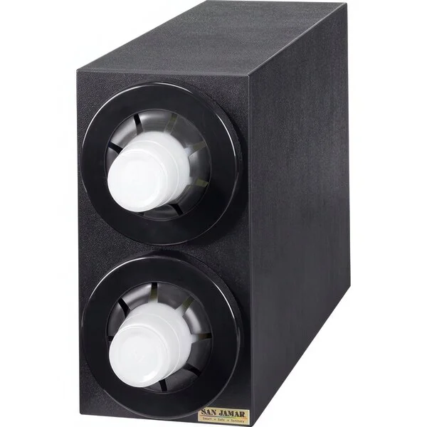 San Jamar C2952BK Sentry Black 2-Slot Vertical 8 - 44 oz. Countertop Cup Dispenser Cabinet San Jamar C2952BK Sentry Black 2-Slot Vertical 8 - 44 oz. Countertop Cup Dispenser Cabinet