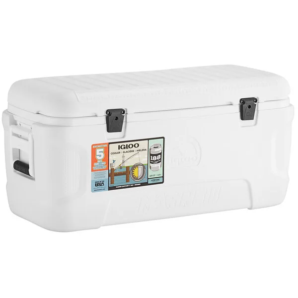 Igloo 50073 Marine Contour 120 Qt. White Cooler with Comfort Grip Side Handles Igloo 50073 Marine Contour 120 Qt. White Cooler with Comfort Grip Side Handles
