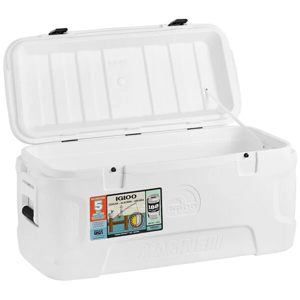 Igloo 50073 Marine Contour 120 Qt. White Cooler with Comfort Grip Side Handles Igloo 50073 Marine Contour 120 Qt. White Cooler with Comfort Grip Side Handles