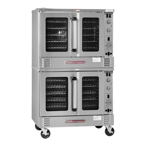 Southbend PCG140S/SD Platinum Series 5-Shelf Double Deck Full Size Standard Natural Gas Convection Oven - 140,000 BTU