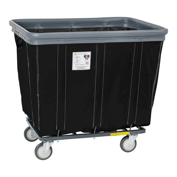 R&B Wire Products, Inc. 12 Bushel Black Fully Sewn Vinyl Basket Truck with Bumper and Swivel Casters 412SOBC/BLK R&B Wire Products, Inc. 12 Bushel Black Fully Sewn Vinyl Basket Truck with Bumper and Swivel Casters 412SOBC/BLK