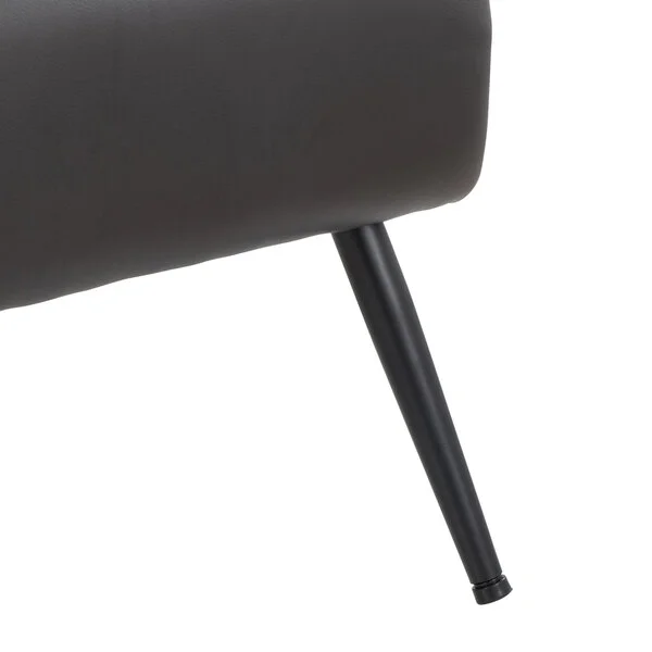 LumiSource Petal Espresso Faux Leather Accent Arm Chair with Black Metal Frame LumiSource Petal Espresso Faux Leather Accent Arm Chair with Black Metal Frame