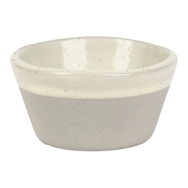 Front of the House Mezze® 3 oz. Sesame Two-Tone Round Porcelain Ramekin - 12/Case