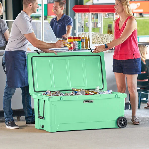 CaterGator CG170SFW Seafoam 170 Qt. Mobile Rotomolded Outdoor Cooler / Ice Chest CaterGator CG170SFW Seafoam 170 Qt. Mobile Rotomolded Outdoor Cooler / Ice Chest