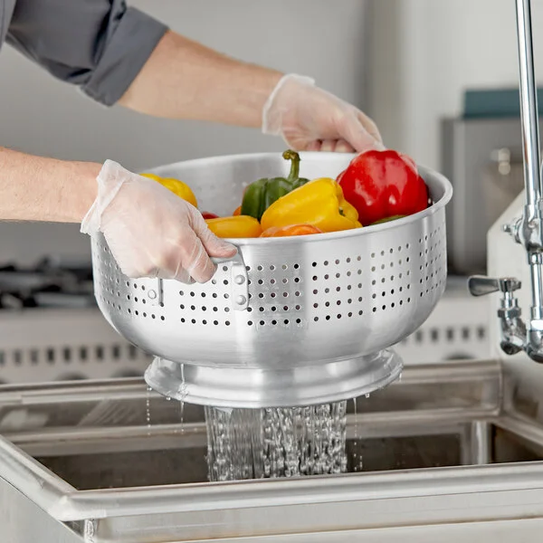 Choice 12 Qt. Aluminum Colander with Base and Handles Choice 12 Qt. Aluminum Colander with Base and Handles