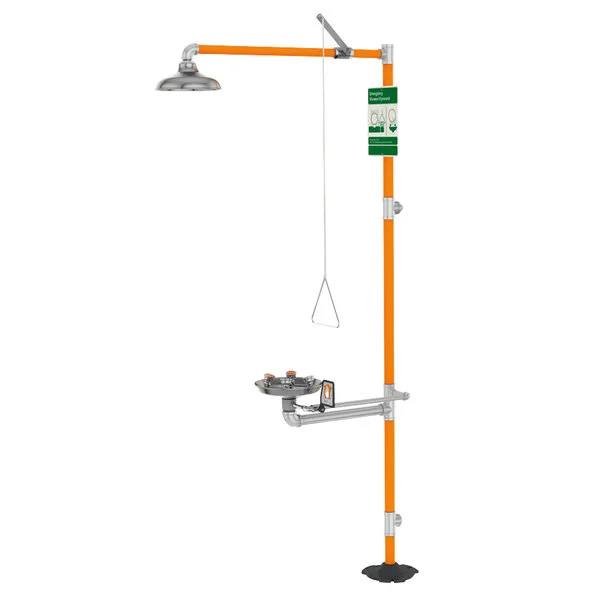 Guardian Equipment GBFVR1909 Vandal-Resistant Safety Station with WideArea Eye / Face Wash and Stainless Steel Bowl / Shower Head