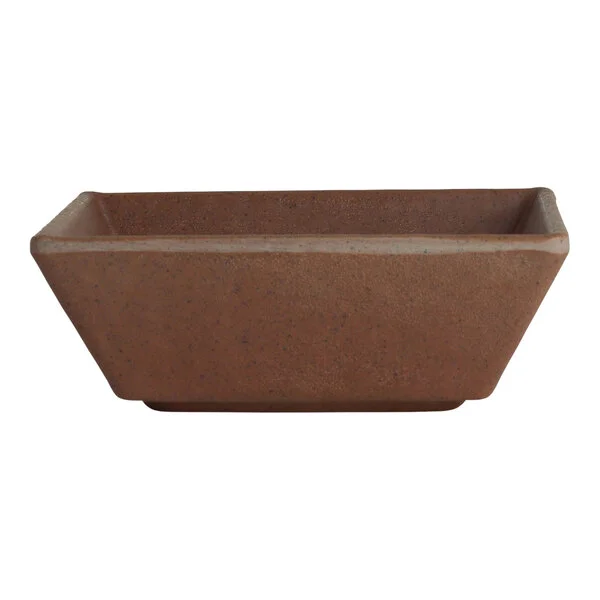 Creations Cali from Steelite International 3 oz. Redwood Melamine Square Dish - 12/Pack Creations Cali from Steelite International 3 oz. Redwood Melamine Square Dish - 12/Pack