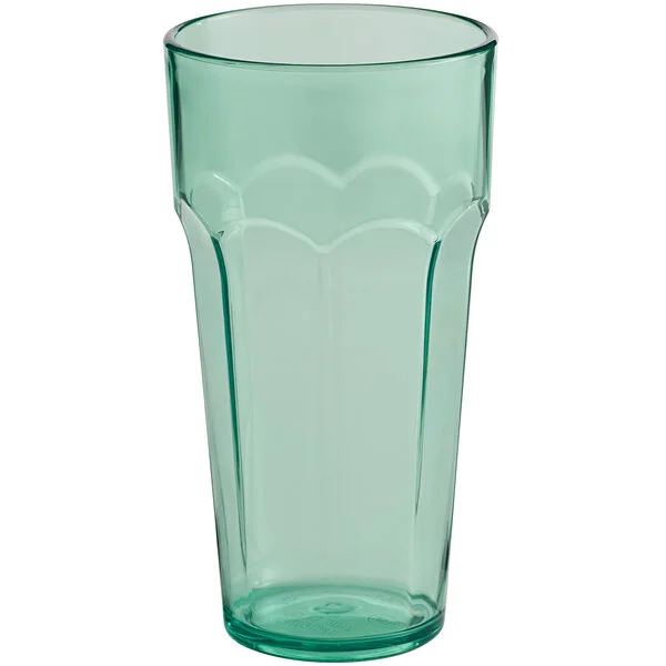 Choice 16 oz. Green Plastic Paneled Tumbler - 12/Pack Choice 16 oz. Green Plastic Paneled Tumbler - 12/Pack