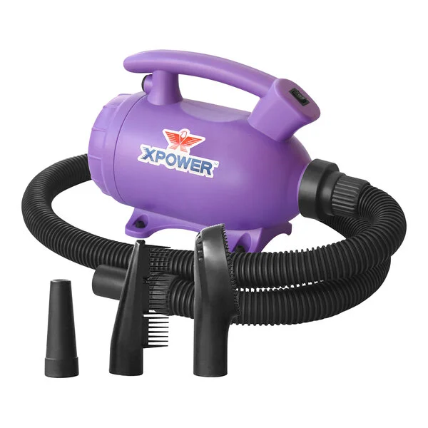 XPOWER B-55 Purple 2-in-1 Portable Pet Hair Dryer and Vacuum - 100 CFM, 120V XPOWER B-55 Purple 2-in-1 Portable Pet Hair Dryer and Vacuum - 100 CFM, 120V