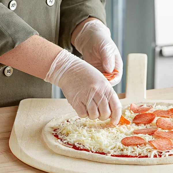 Noble Clear Powdered Disposable 3 Mil Thick Vinyl Gloves for Foodservice - Large - 1,000/Case Noble Clear Powdered Disposable 3 Mil Thick Vinyl Gloves for Foodservice - Large - 1,000/Case