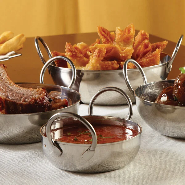 American Metalcraft BD65 32 oz. Stainless Steel Balti Dish - 6 5/8 American Metalcraft BD65 32 oz. Stainless Steel Balti Dish - 6 5/8