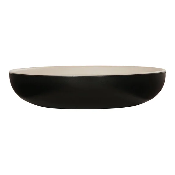 Cal-Mil Sophie 12 oz. Ivory and Black Round Two-Tone Melamine Pasta Bowl - 6/Case