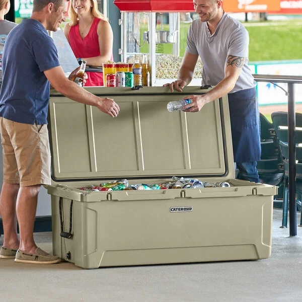 CaterGator CG200TAN Tan 210 Qt. Rotomolded Outdoor Cooler / Ice Chest CaterGator CG200TAN Tan 210 Qt. Rotomolded Outdoor Cooler / Ice Chest