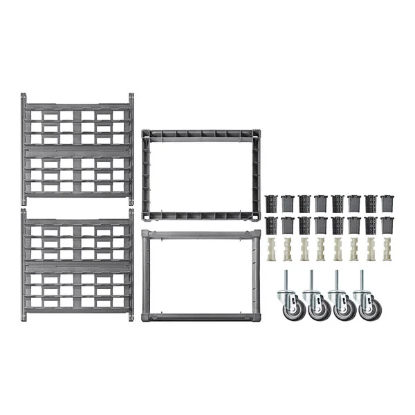 Cambro UPR1826U8 Camshelving® Ultimate 8 Pan Undercounter End Load Bun / Sheet Pan Rack with Metal Casters - Unassembled Cambro UPR1826U8 Camshelving® Ultimate 8 Pan Undercounter End Load Bun / Sheet Pan Rack with Metal Casters - Unassembled