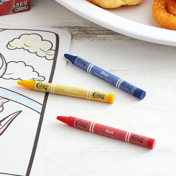 Choice 3 Pack Kids' Restaurant Crayons in Cello Wrap - 1,000/Case