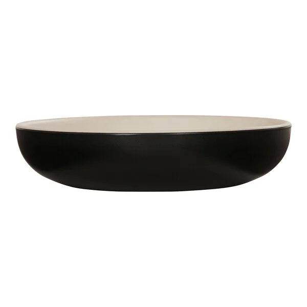 Cal-Mil Sophie 100 oz. Ivory and Black Round Two-Tone Melamine Pasta Bowl - 6/Case
