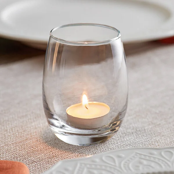 Acopa 9 oz. Bubble Glass Votive Candle Holder - 12/Case