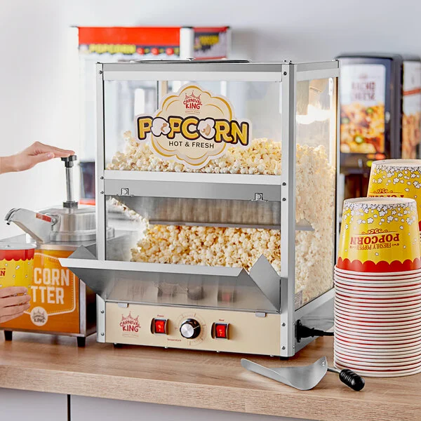 Carnival King NCM560R 10-15 lb. Nacho Chip, Popcorn, Peanut Warmer / Merchandiser with Forced Air - 120V, 560W Carnival King NCM560R 10-15 lb. Nacho Chip, Popcorn, Peanut Warmer / Merchandiser with Forced Air - 120V, 560W