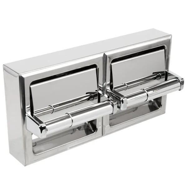 Bobrick B-6999 Surface-Mounted Double Toilet Tissue Dispenser with Stainless Steel Hood and Bright Polish Finish Bobrick B-6999 Surface-Mounted Double Toilet Tissue Dispenser with Stainless Steel Hood and Bright Polish Finish