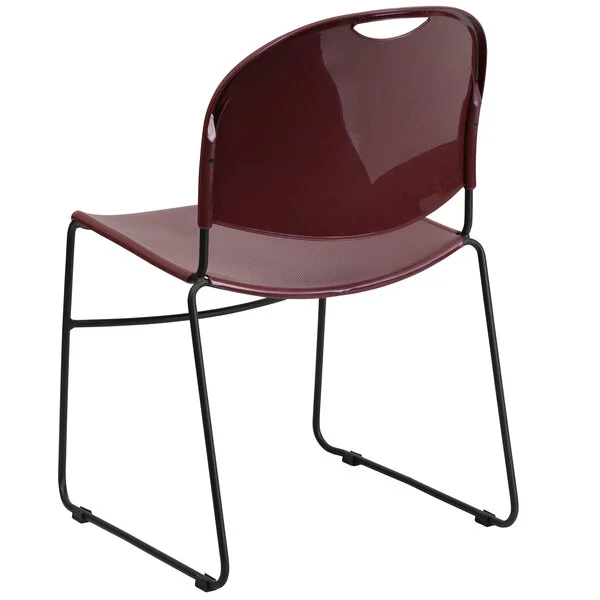 Flash Furniture RUT-188-BY-GG Hercules Series Burgundy Ultra-Compact Stack Chair with Black Frame Flash Furniture RUT-188-BY-GG Hercules Series Burgundy Ultra-Compact Stack Chair with Black Frame