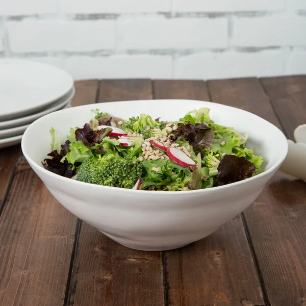 10 Strawberry Street RPPLE-WHTSRVBWL Matte Wave 80 oz. White Serving Stoneware Bowl - 4/Case