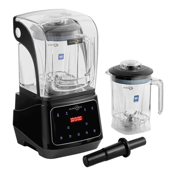AvaMix Apex HBX10002J 48 oz. 3 1/2 hp Programmable Commercial Blender with Touchpad, Sound Enclosure, and 2 Jars - 120V AvaMix Apex HBX10002J 48 oz. 3 1/2 hp Programmable Commercial Blender with Touchpad, Sound Enclosure, and 2 Jars - 120V