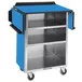 Lakeside 672BL Blue Vinyl 4 Shelf Stainless Steel Beverage Service Cart with Drop Leaves - 21 Lakeside 672BL Blue Vinyl 4 Shelf Stainless Steel Beverage Service Cart with Drop Leaves - 21