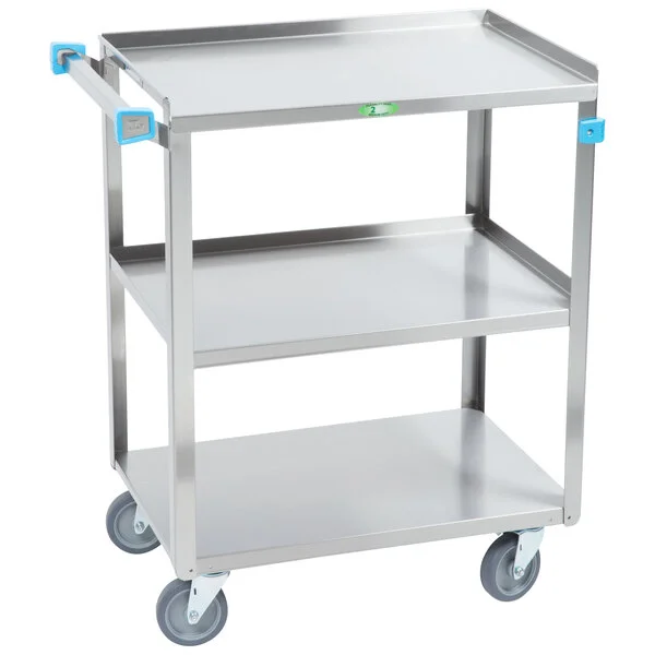 Lakeside 411 Medium Duty Stainless Steel 3 Shelf Utility Cart - 16 3/4 Lakeside 411 Medium Duty Stainless Steel 3 Shelf Utility Cart - 16 3/4